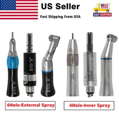 Low Speed Handpiece 4H Inner/External WATER Spray Push Button/Latch Black Dental
