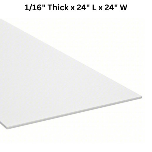 Plastic Sheet LDPE 1/16″ Thick x 24″ L x 24″ W Off-White Opaque