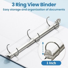 Moisture-Resistant 1 Inch Three Ring Binder – Effortless Document Management