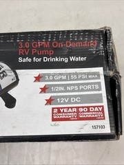 NorthStar 12 Volt On-Demand RV Potable Water Pump – 3.0 GPM – 1/2in. NPS-M Ports