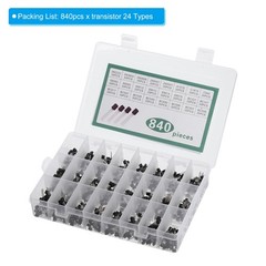 840 PCS PNP NPN Power Transistor Assortment Kit 24 Types Electronic Component