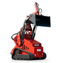 Track EPA 23HP 739cc Mini Skid Steer Bucket & Mower & Fork 3-Pumps Self Leveling