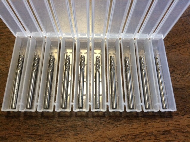 SOLID CARBIDE END MILL 10 PCS 1/8″ DIAMETER 1/2″ LOC 4 FLUTE RHS RHC 10-PACK USA