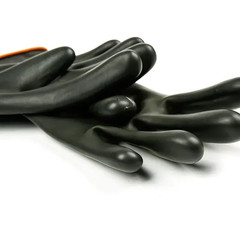35/45/55Cm Black Gloves Heavy Duty Rubber Gloves Acid Alkali Resistant Chemical