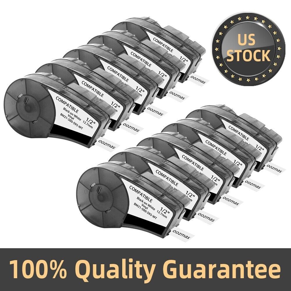 10PK 500-595-WT For Brady BMP21 manufactured before Jun 2025