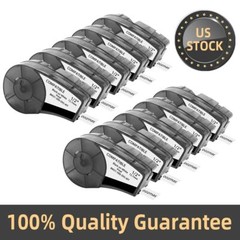 10PK For BMP21-PLUS M21-500-595-WT Label Cartridge Black/White 1/2″ x 21