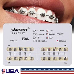 10-100 Packs Dental Brackets Brace Mini Roth.022 Slot 3Hooks Orthodontic SANDENT