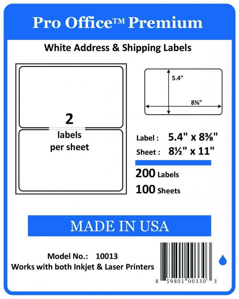 PO13 500 Sheets/1000 Label Pro Office Round Corner Self-Adhesive shipping Label
