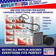 Mifflin-USA Plastic Vertical Card Holder (3×4 Inch, Clear, Bulk 100 Pack) Quick