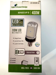 110W LED Wall Pack Shoe Box Light Efficient Design LED-8090M40-G4 HID 120-277 v