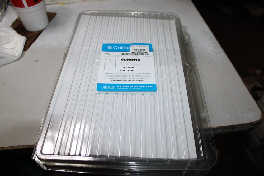 Standard White Matte Labels 4″ X 6″ 4 per sheet OL959WX New 100 Sheets