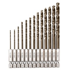 Sinyeenglon Hex Shank Cobalt Drill Bit Set for Metal and 1/16″ to 1/4