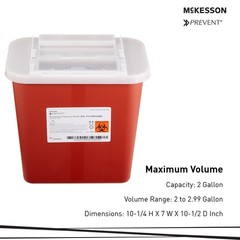 McKesson Prevent Sharps Container 2Gal 10.25x7x10.5″ Case/20