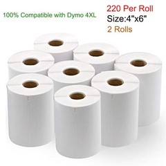 4″x6″ Direct Thermal Shipping Labels 220/Roll Compatible 1744907 Dymo 4XLPrinter