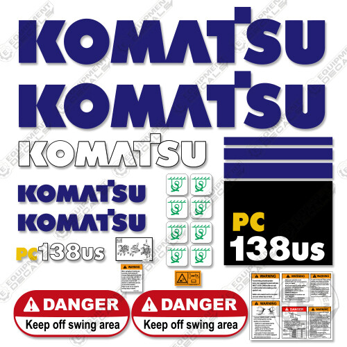 Fits Komatsu PC138US-2 Decal Kit Midi Excavator Decals PC 138 US 2 Stickers