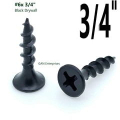Phillips Bugle Head #6 x 3/4 Coarse Drywall Wood Screw, Black Phosphate (15,000)