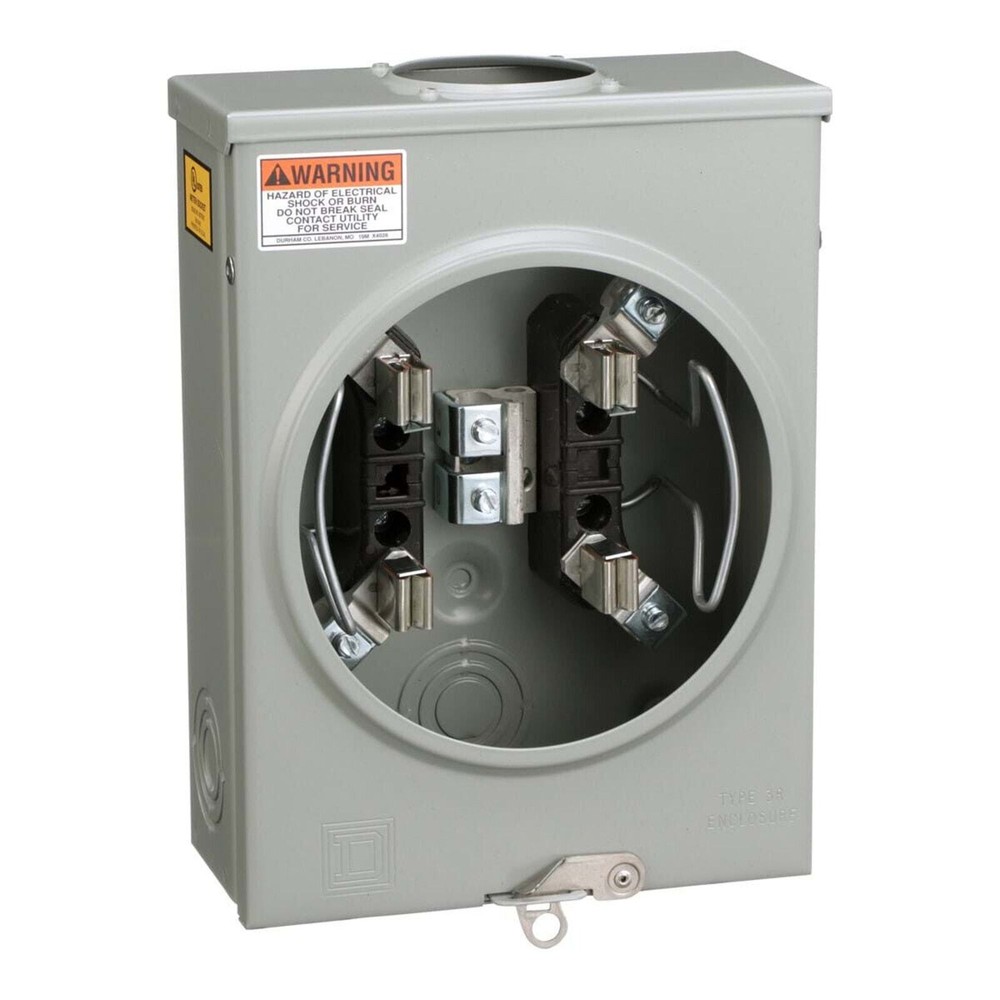 Schneider Square D UTRS101B 125A Ringless Overhead Meter Socket Box No Bypass