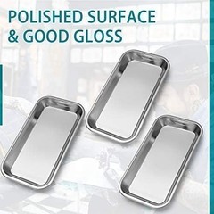 Classic Stainless Steel Tray Set 3 Pack 8.6 Inch Versatile for Bathroom Storage