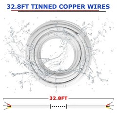 32.8FT 18 Gauge 3 Conductor Electrical Wire,18/3 Stranded Tinned Copper Low V…