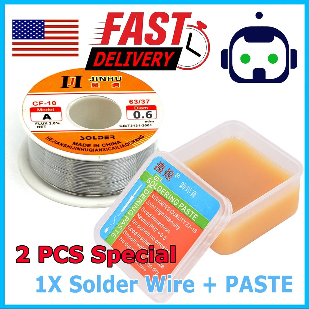 63/37 Rosin Core Solder Extra Thin 0.6mm Diameter Soldering Flux Wire 50g