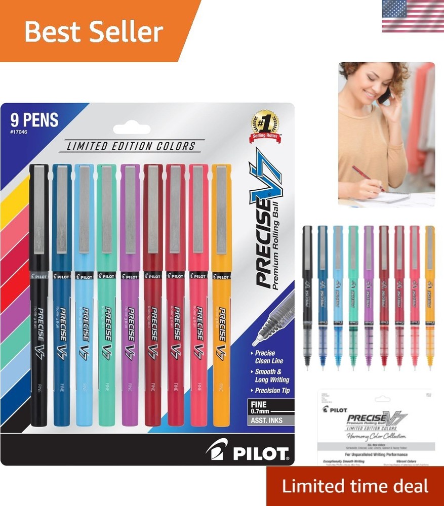 Precise V7 Capped Liquid Ink Rollerball Pens, Fine Point Ink Pens 0.7 mm, Col…