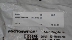 Allen Bradley 42KL-D1TC-G3 Diffuse Sensor MiniSight 380mm 15″ 22-250VAC/DC Ser A