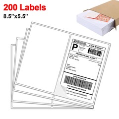 Half Sheet 200 Shipping Labels 8.5×5.5 Rounded Corner Self Adhesive 2 Per Sheet