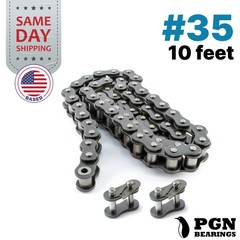 #35 Roller Chain x 10 feet + 2 Connecting Links + Same Day Expedited Shipping