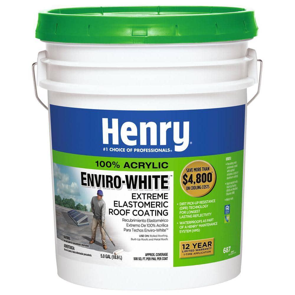 687 Enviro-White 100% Acrylic Reflective Elastomeric Roof Coating 5 Gal.