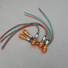 10Pcs 12V 10mm Yellow Amber Mini LED Pilot Lights CYLINDRICAL Cap with wire