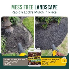 Lockscape Sticky Mulch Glue for Landscaping 1 Gallon – Lasts Up to 2 Years,