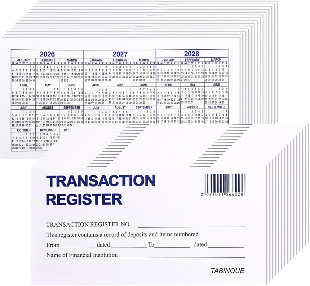 24 PCS Check Registers for Personal Checkbook, Easy to Read Checkbook Register