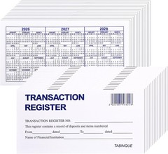 24 PCS Check Registers for Personal Checkbook, Easy to Read Checkbook Register