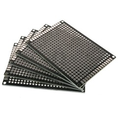 5cm x 7cm Black PCB Printed Circuit Board, 5 Pack, 432 Holes, 32 Pads