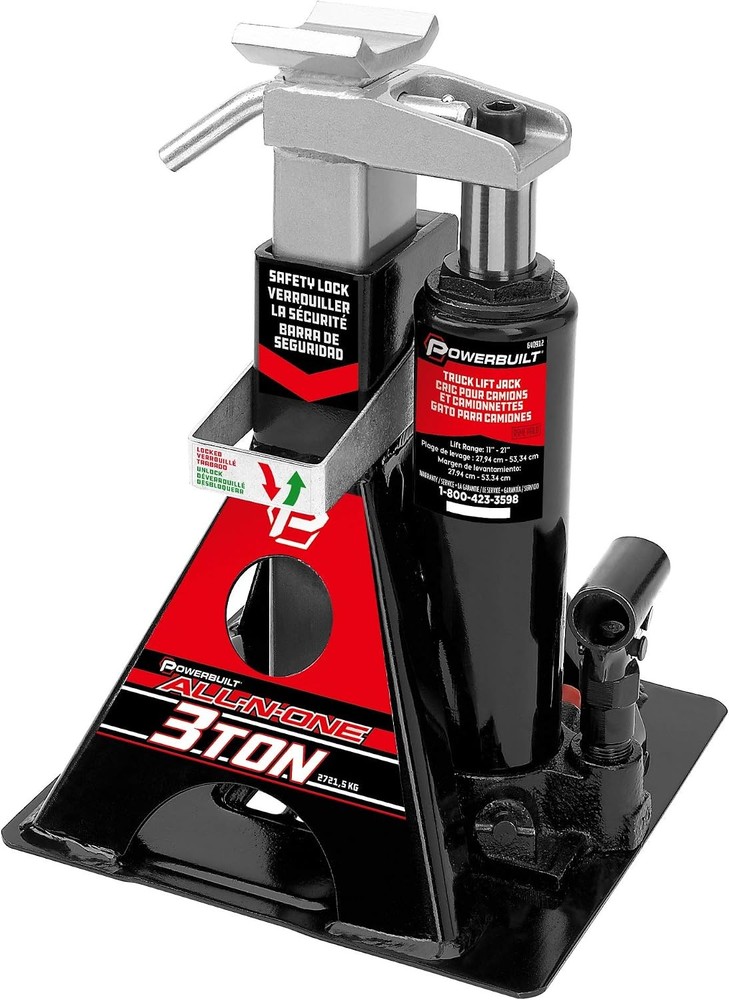 POWERBUILT 3 Ton Hydraulic Bottle Jack/Stand 11-21″ 640912