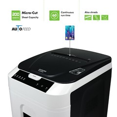 Aurora AU200MA 200-Sheet Auto Feed High Security Micro-Cut Paper Shredder