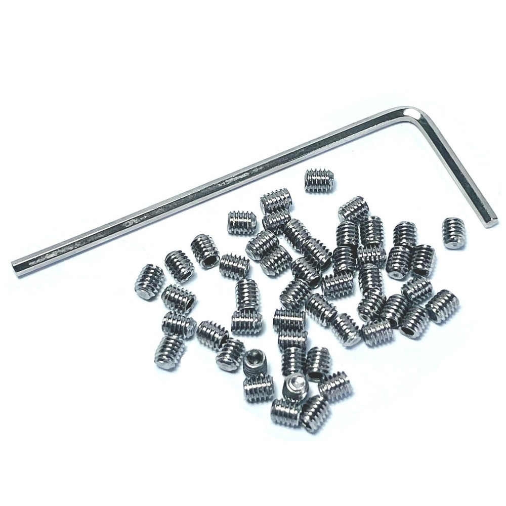 50Pcs M2.5 x 3mm Stainless Steel Set Screws Hex Socket Grub Screws w/ Allen Key