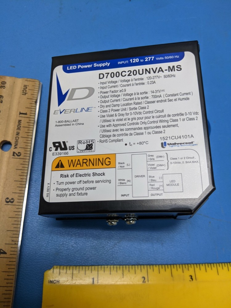 Dimmable LED Driver, D700C20UNVA-MS, Universal/Everline, 14-31 VDC, 700mA