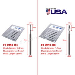 Dental Surgical 25mm SURG Carbide FG Burs for High Speed Handpiece FG556/FG558