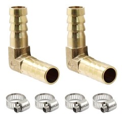 2PCS 3/8″ Hose Barb Fitting 90 Degree Elbow Connector, Right Angle Brass