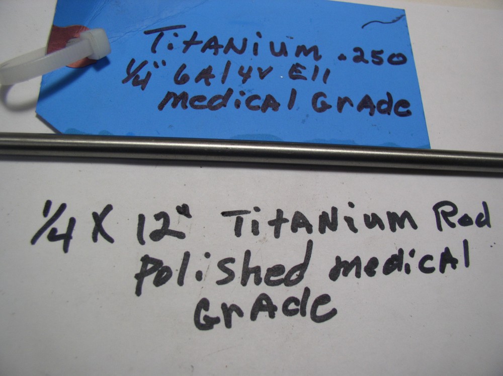 1/4” DIA.TITANIUM ROD 6 AL-4V-ELI GRADE 23. 10PCS. 12″+POLISHED MEDICAL GRADE