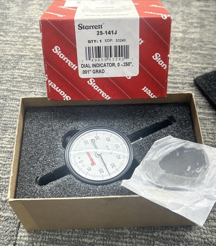 Starrett 25-141J Dial Indicator, 0 To 0.250 In, 0-50-0 311933