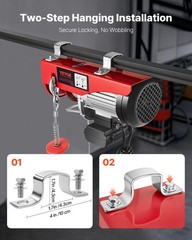 VEVOR Electric Hoist 1760lbs Crane Winch with Wired Remote Control 1450W 110V