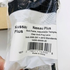 3M 14300-00000-20 Safety Glasses Nassau Plus Blk Frame Clear Anti Fog 20pr/Case