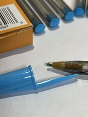 Light BLUE Bic Cristal Ballpoint Pens Lot of 7 NEW 1.6mm Xtra Bold Smooth Writin