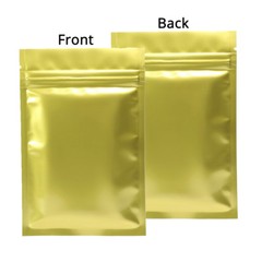 Multi-Size Both Sided Glossy Gold Foil Mylar Flat Zip lock Bag Wholesale G03
