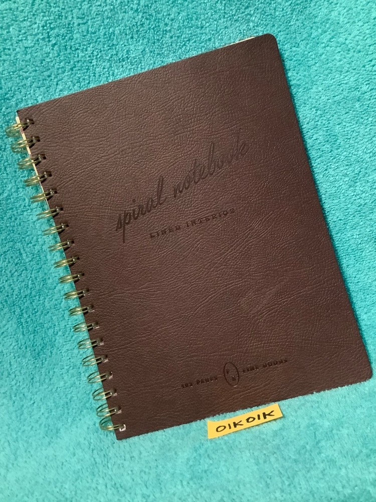 Spiral Notebook Chocolate Script Fringe Studio Journal 192 pg Dark Brown Leather