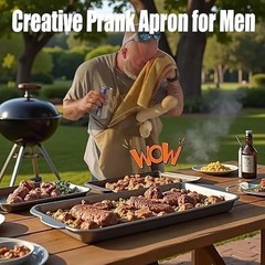 Head Chef Prank Apron with Pocket, Funny Hidden Surprise, Novelty Cooking Gag Gi