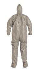 DuPont Tychem F 6000 Hazmat Coveralls Respirator Fit Hood Attached Boots +BONUS