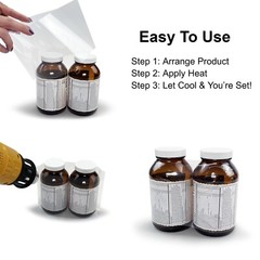 300 Clear PVC Plastic Heat Shrink Bands 220mm x 130mm Sleeves Jars Bottles Lids